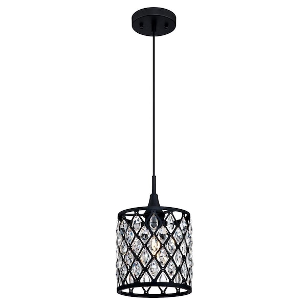 Westinghouse Pendant 60W Mini Wa-Lightz, Matte Black Mesh Crystals Shade 6362700 - main